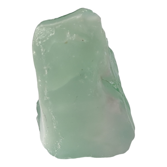 Mint Green Layered Art Glass Cullet Glowing Swirl Manganese Slag Glass  #4GL91 - Picture 5 of 8